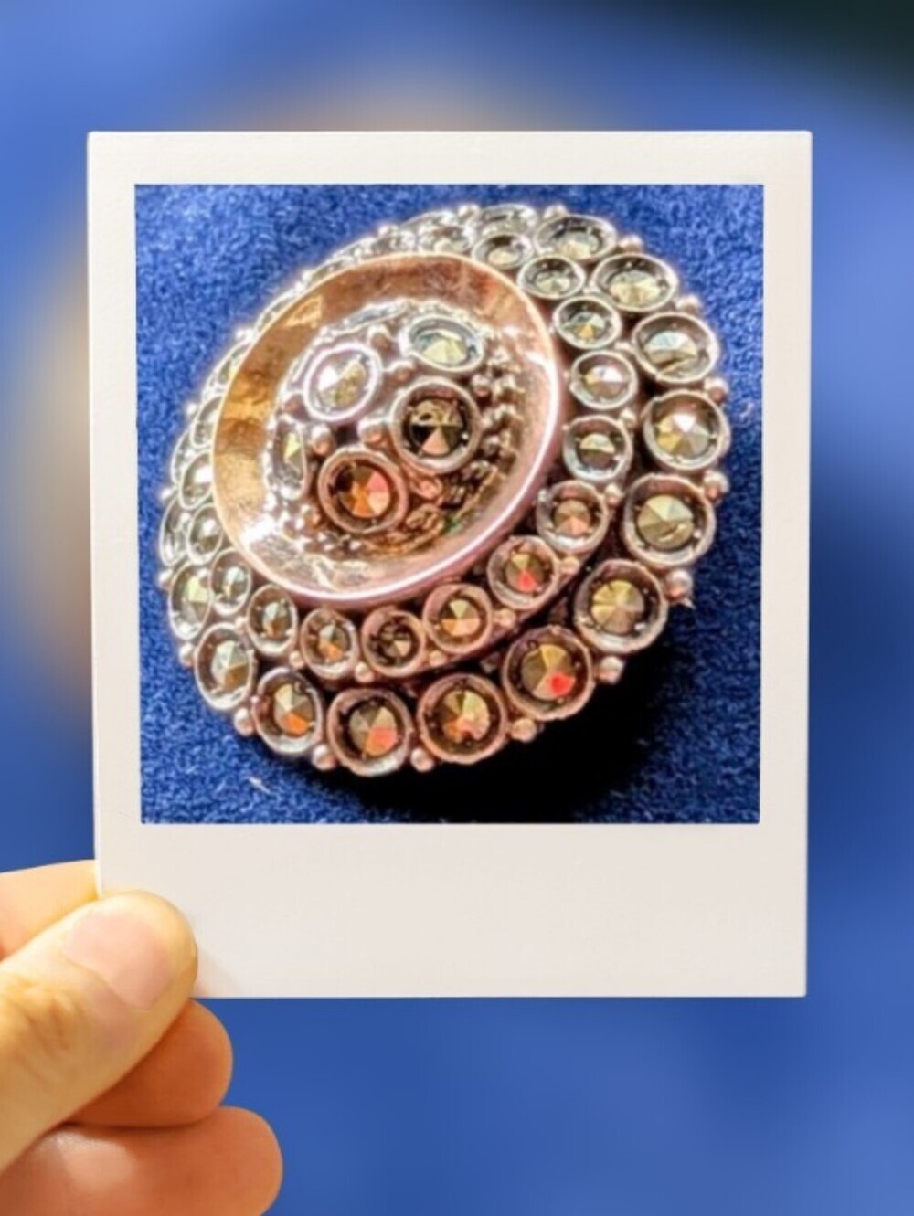 RARE Victorian Gold & Silver Pyrite Marcasite Brooch Circa 1890s